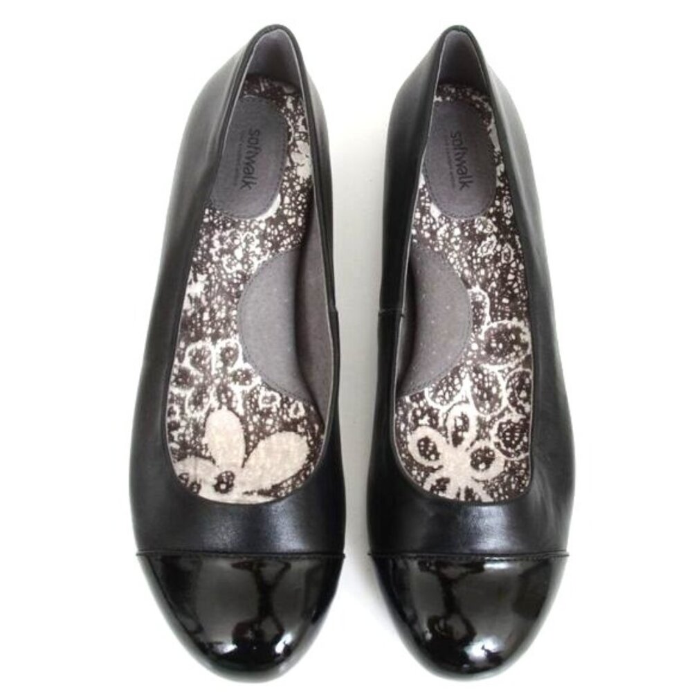 Softwalk Women's 10 WIDE Napa Slip On Ballet Flats Vegan Leather Preppy Office - Picture 2 of 6